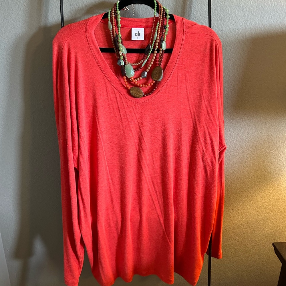 Cabi L orange/reddish blouse
